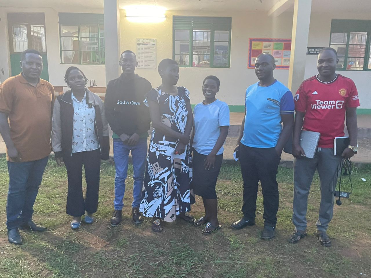 Staff members of St. Matia Gramma pose with the SchoolSync team during the official onboarding session